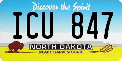 ND license plate ICU847