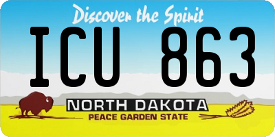 ND license plate ICU863