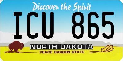ND license plate ICU865