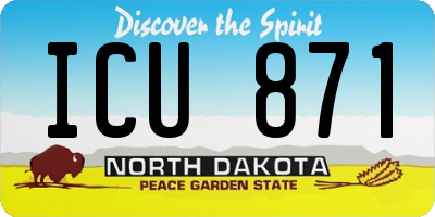 ND license plate ICU871