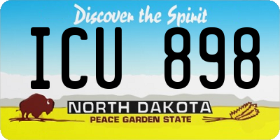 ND license plate ICU898