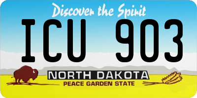 ND license plate ICU903