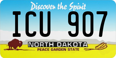 ND license plate ICU907