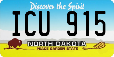 ND license plate ICU915