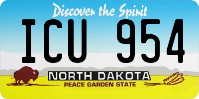 ND license plate ICU954