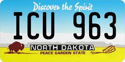 ND license plate ICU963