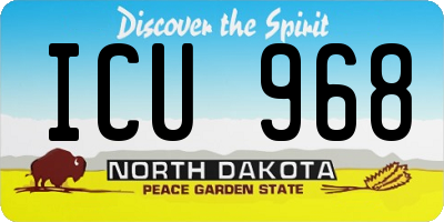 ND license plate ICU968