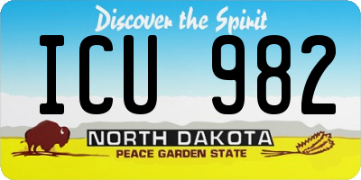 ND license plate ICU982
