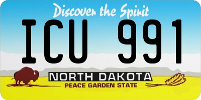 ND license plate ICU991