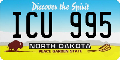 ND license plate ICU995