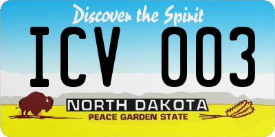 ND license plate ICV003
