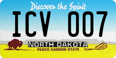 ND license plate ICV007