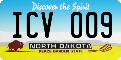 ND license plate ICV009