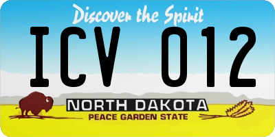 ND license plate ICV012