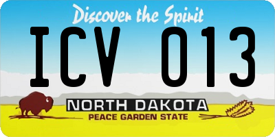 ND license plate ICV013