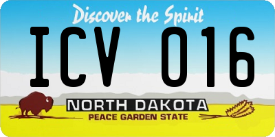 ND license plate ICV016