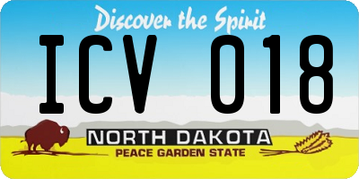ND license plate ICV018
