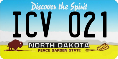 ND license plate ICV021