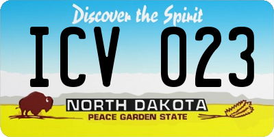ND license plate ICV023