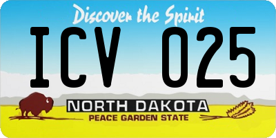 ND license plate ICV025