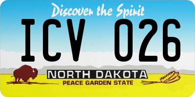 ND license plate ICV026