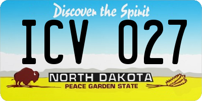 ND license plate ICV027