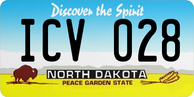 ND license plate ICV028