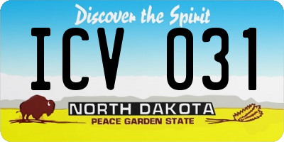 ND license plate ICV031