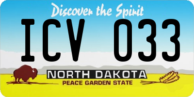 ND license plate ICV033
