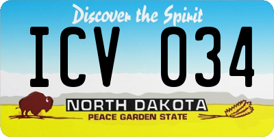 ND license plate ICV034