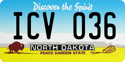 ND license plate ICV036