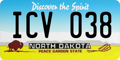 ND license plate ICV038