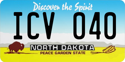 ND license plate ICV040