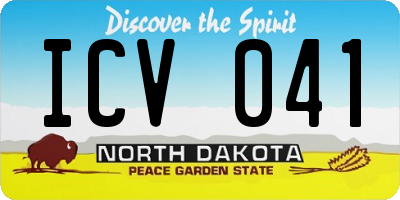 ND license plate ICV041