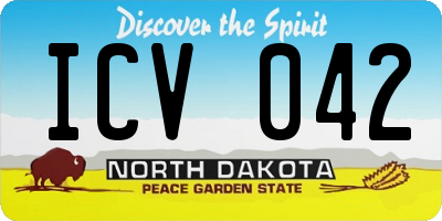 ND license plate ICV042
