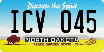 ND license plate ICV045