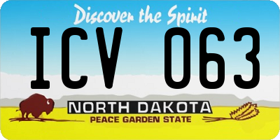 ND license plate ICV063