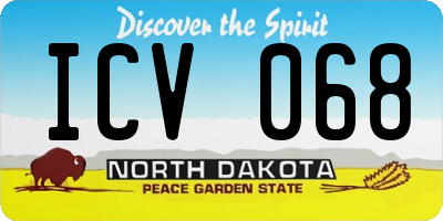 ND license plate ICV068