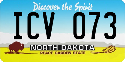ND license plate ICV073