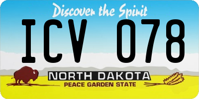 ND license plate ICV078