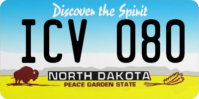 ND license plate ICV080