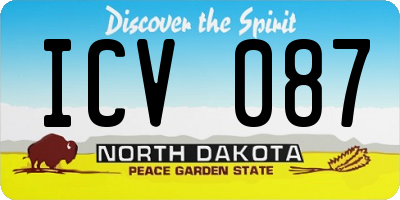 ND license plate ICV087
