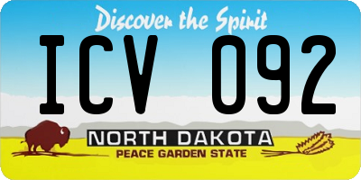 ND license plate ICV092