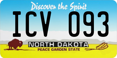 ND license plate ICV093