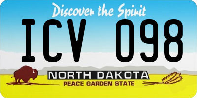 ND license plate ICV098