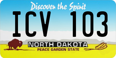 ND license plate ICV103