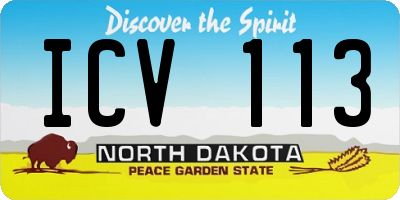 ND license plate ICV113