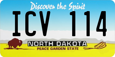 ND license plate ICV114