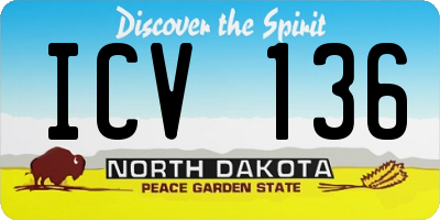 ND license plate ICV136