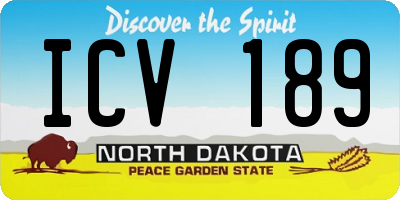 ND license plate ICV189